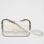 Prada Shoulder Bag in White Smooth Calfskin