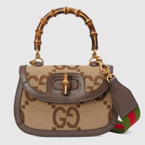 Small Bamboo Bag with Super Double G No.675797 UKMDT 2570
