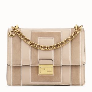 Fendi Kan U Bag In Beige Leather and Suede