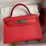 Hermes Kelly Mini II Sellier Handmade Bag In Piment Epsom Calfskin