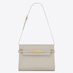 Saint Laurent Manhattan Baguette Bag In White Calfskin